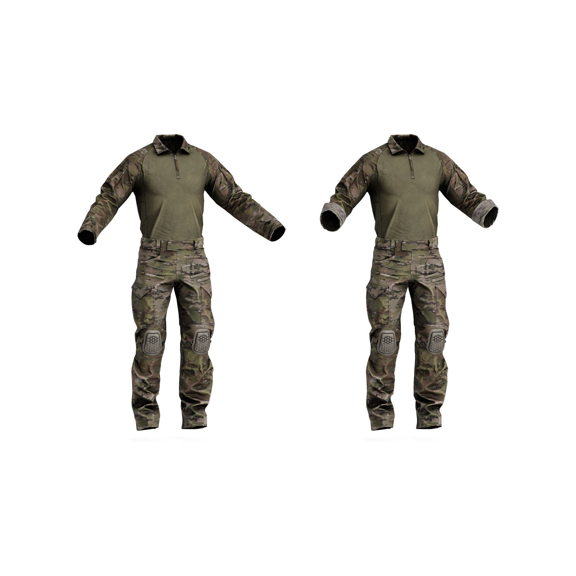 CRYE Precision Combat Uniform G4 - Low-Poly Game-Ready 3D Model - View 6