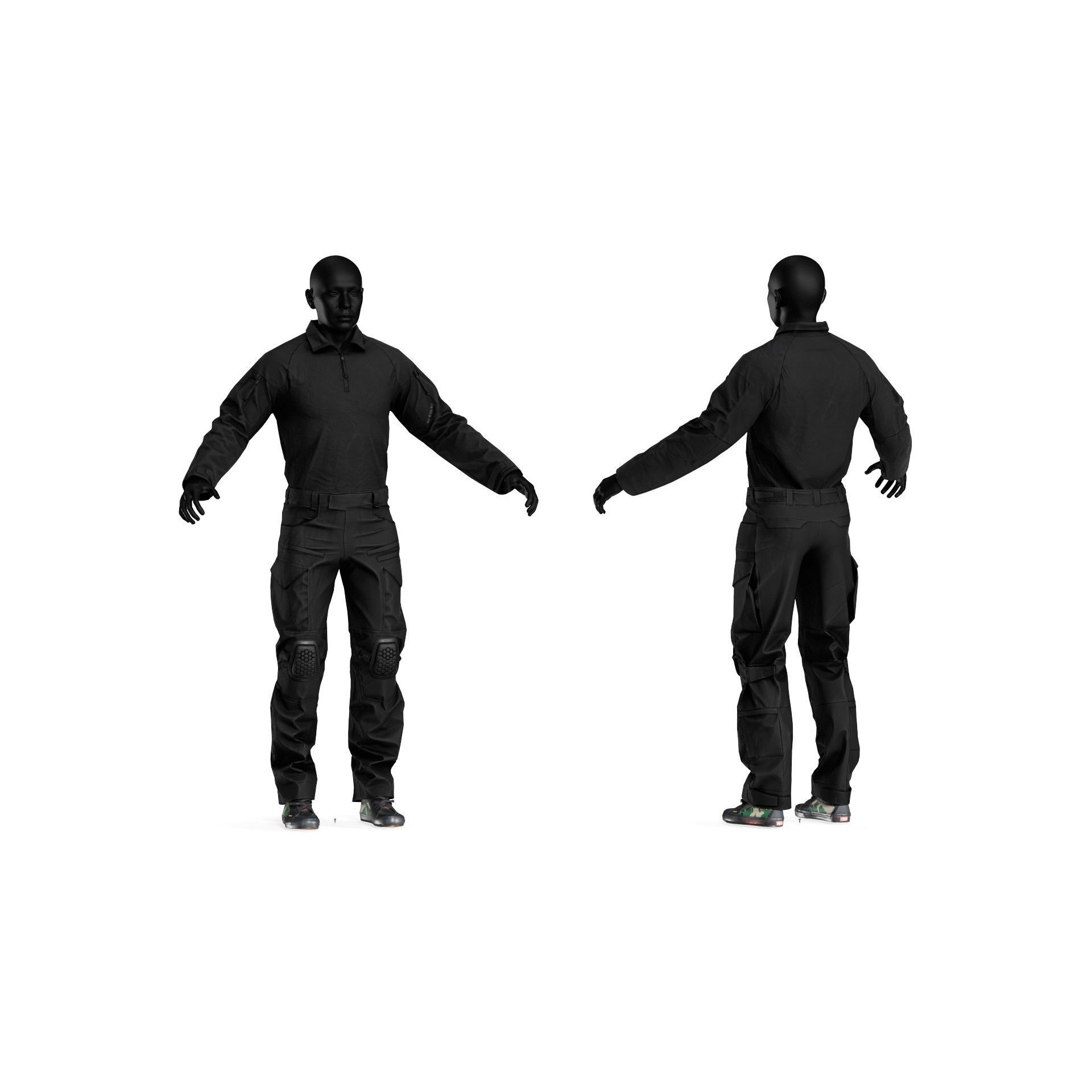 CRYE Precision Combat Uniform G4 - Low-Poly Game-Ready 3D Model - View 7