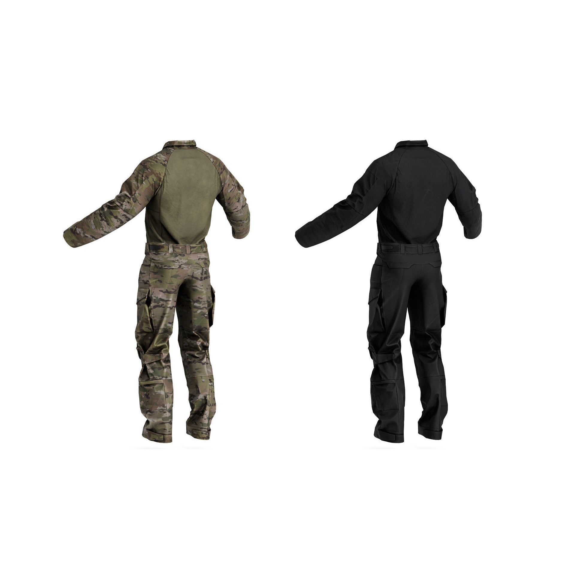 CRYE Precision Combat Uniform G4 - Low-Poly Game-Ready 3D Model - View 9