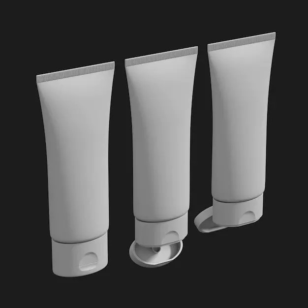 Cosmetic Cream Tube 3D Model – High Quality Mockup Set, FBX - View 3