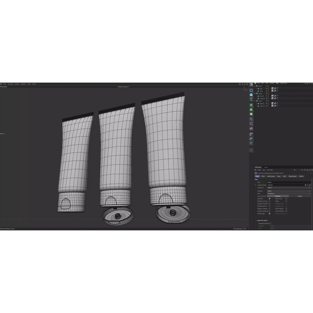 Cosmetic Cream Tube 3D Model – High Quality Mockup Set, FBX - View 4