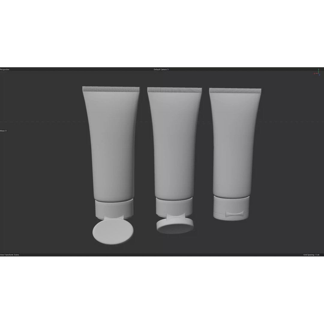Cosmetic Cream Tube 3D Model – High Quality Mockup Set, FBX - View 9