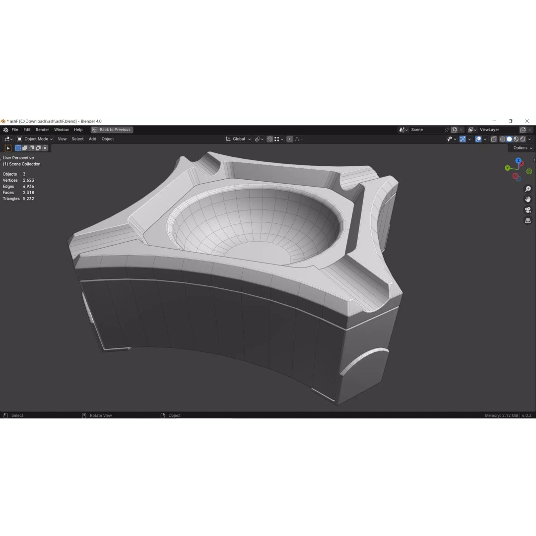 Ashtray 3D Model Collection – Low Poly Tobacco Accessories, FBX, Blender - View 10