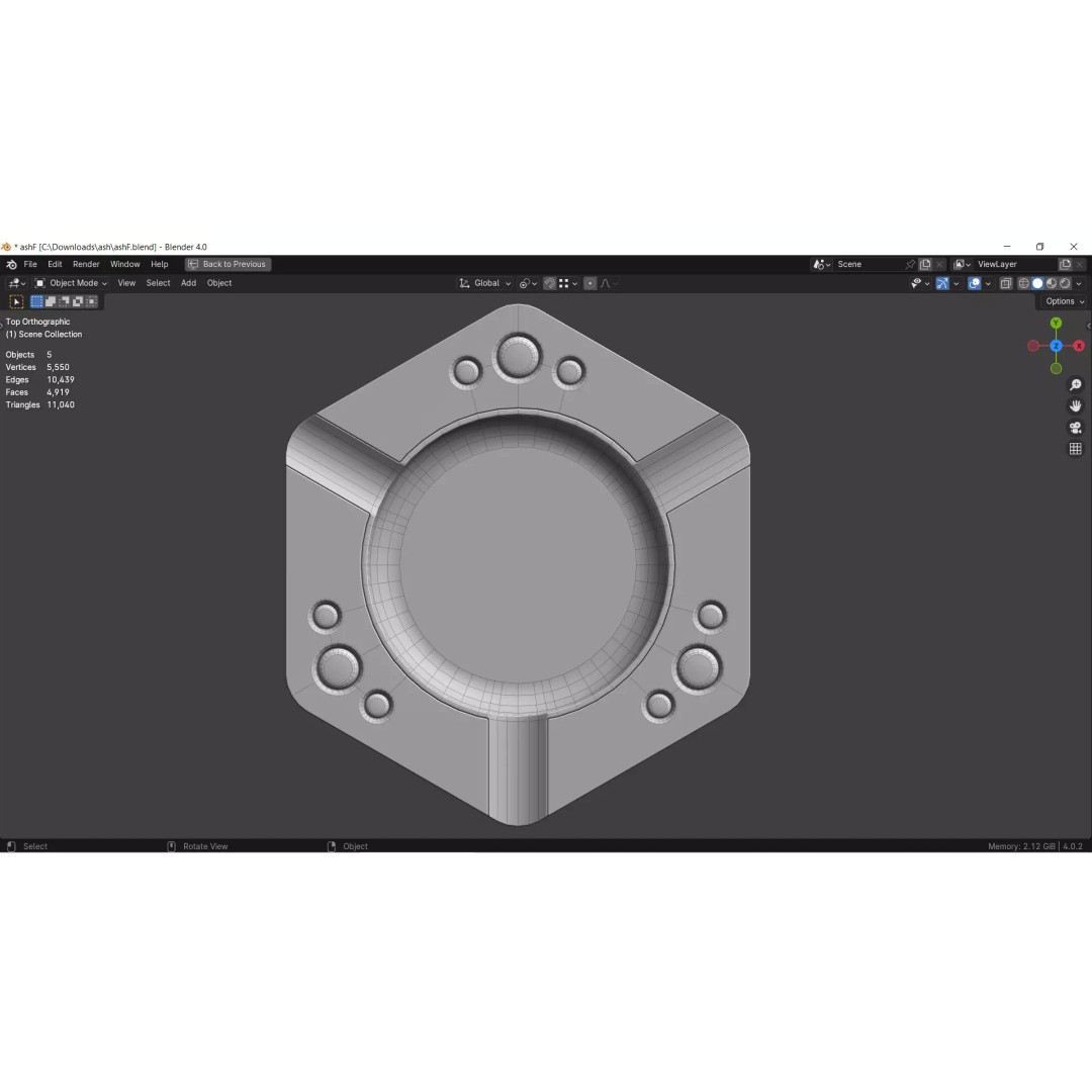 Ashtray 3D Model Collection – Low Poly Tobacco Accessories, FBX, Blender - View 13