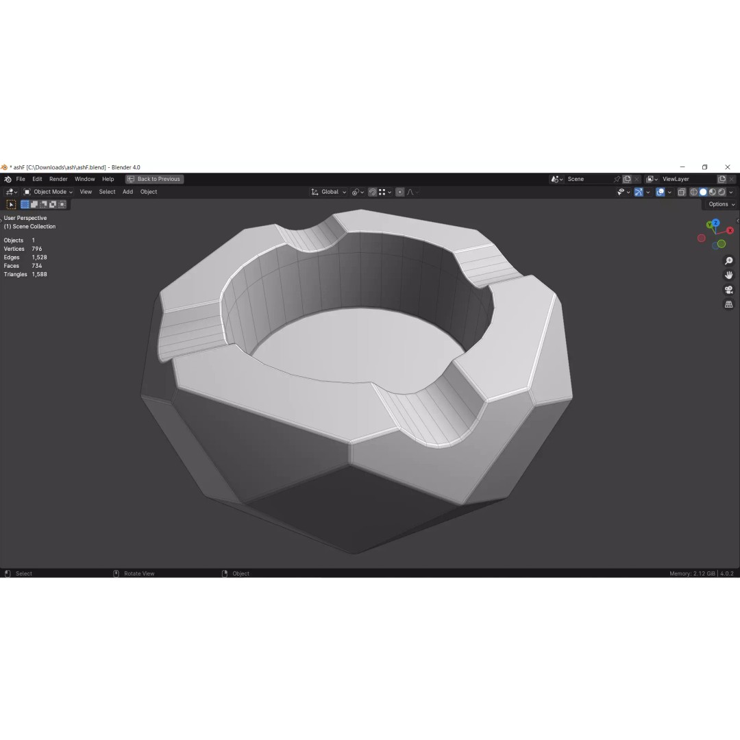 Ashtray 3D Model Collection – Low Poly Tobacco Accessories, FBX, Blender - View 14