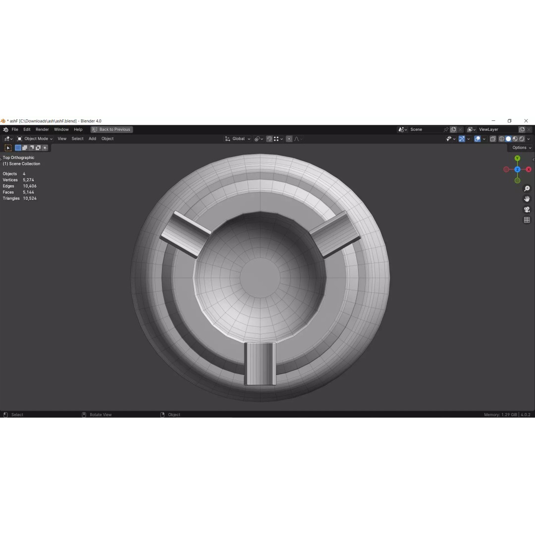 Ashtray 3D Model Collection – Low Poly Tobacco Accessories, FBX, Blender - View 23