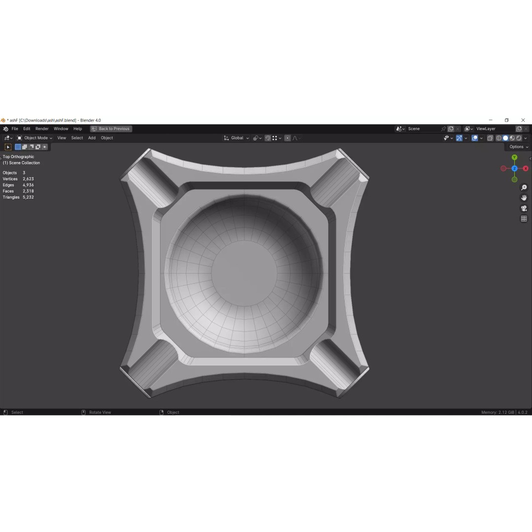Ashtray 3D Model Collection – Low Poly Tobacco Accessories, FBX, Blender - View 8