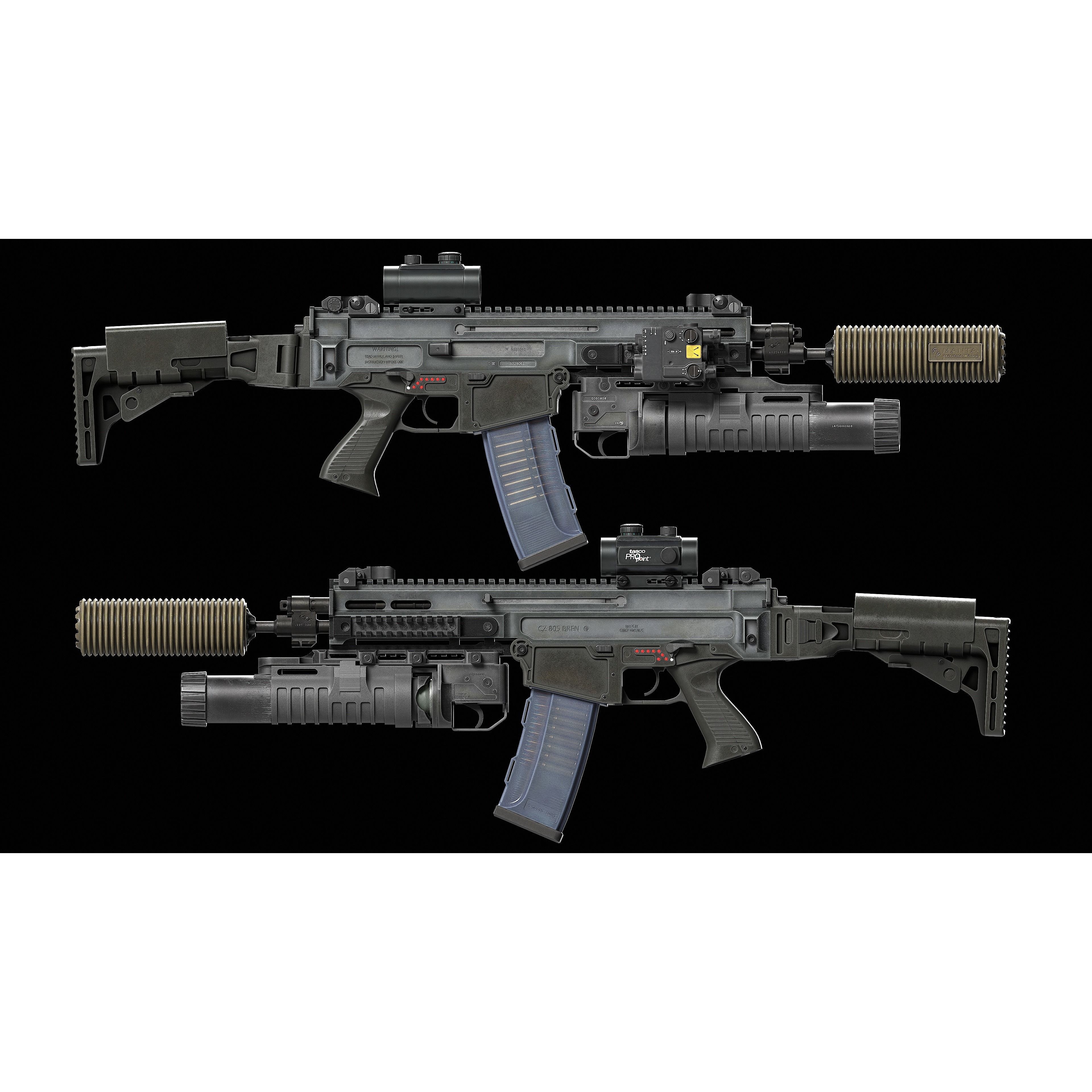 Bren CZ 805 A1/A2 V2 - Low-Poly Game-Ready 3D Model