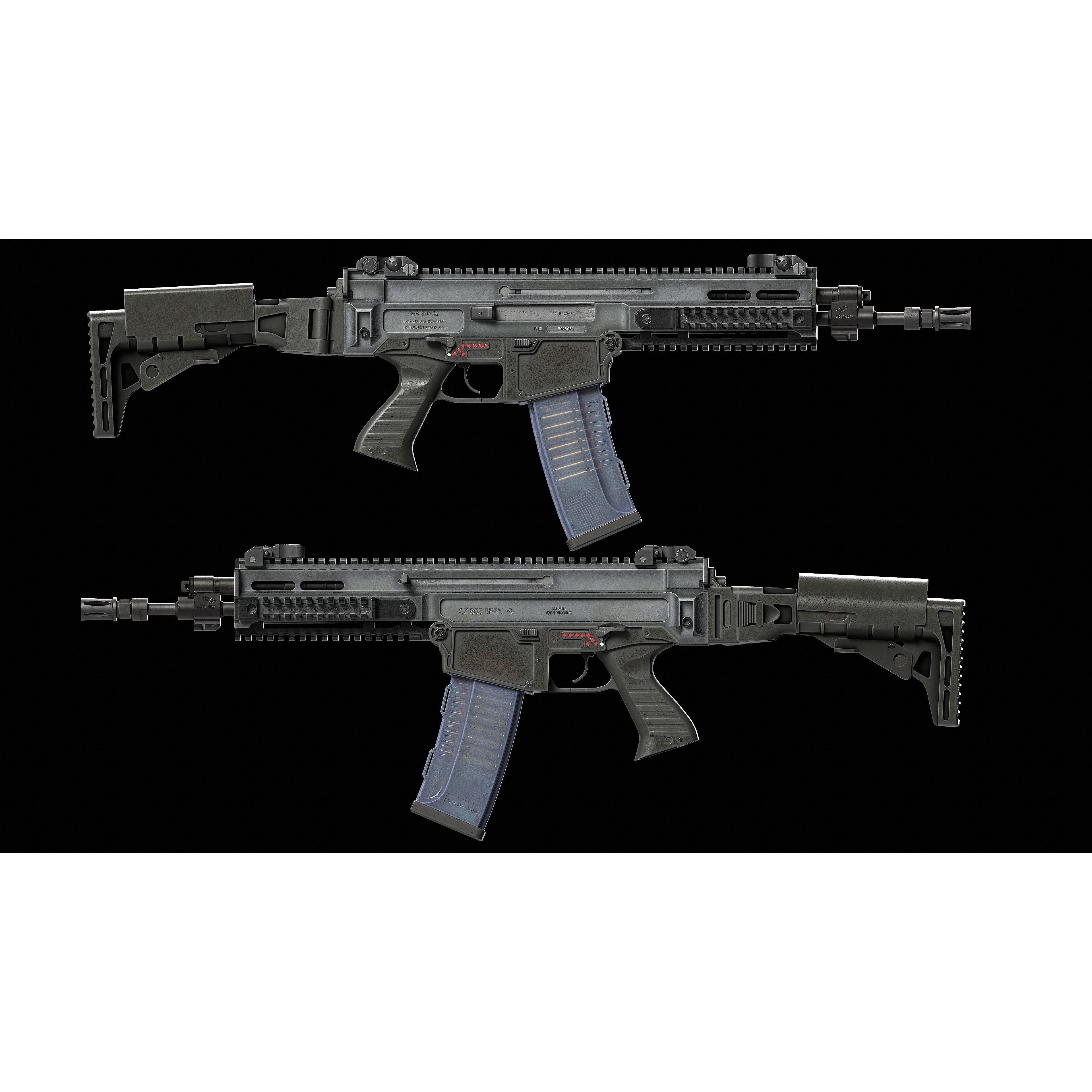 Bren CZ 805 A1/A2 V2 - Low-Poly Game-Ready 3D Model - View 14