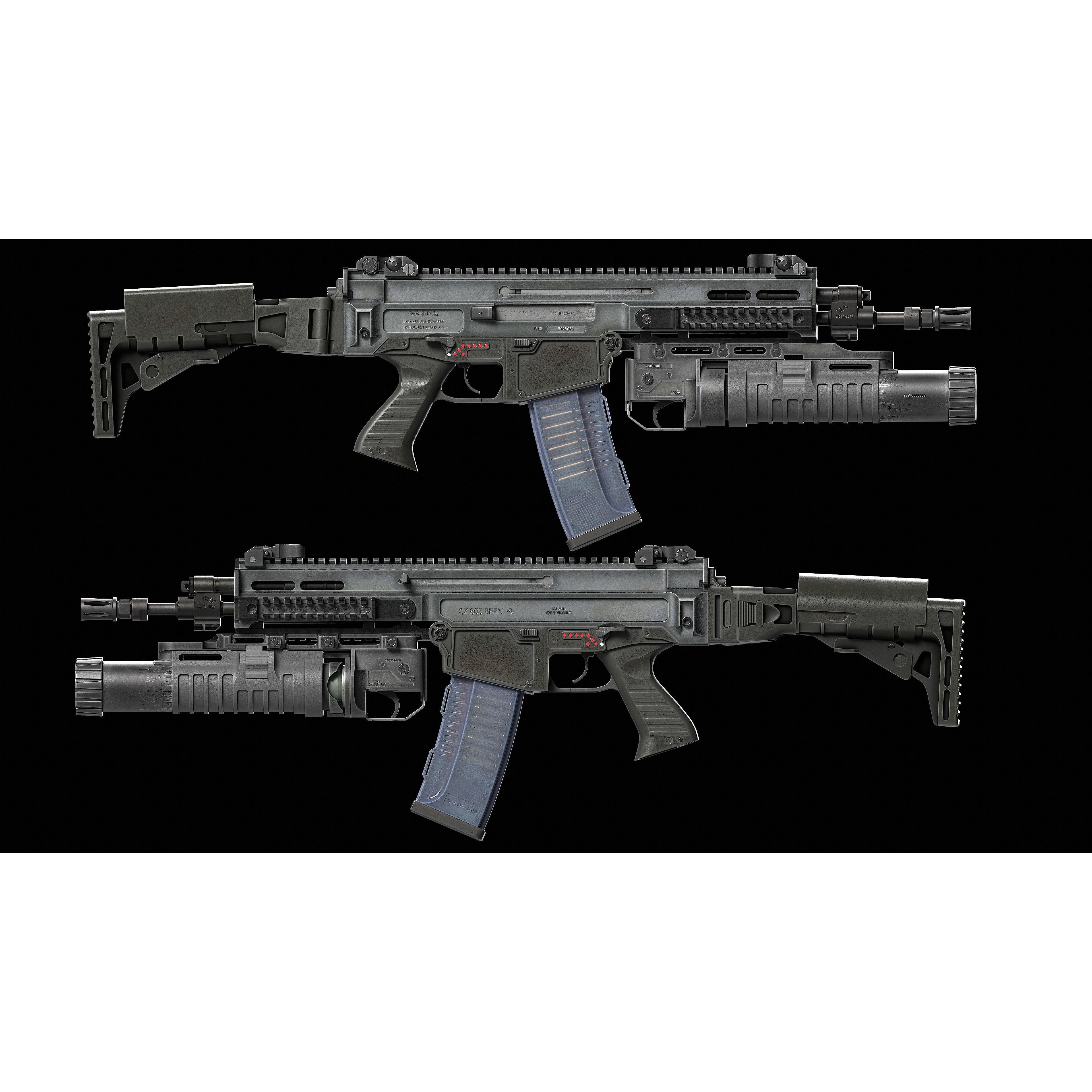 Bren CZ 805 A1/A2 V2 - Low-Poly Game-Ready 3D Model - View 15