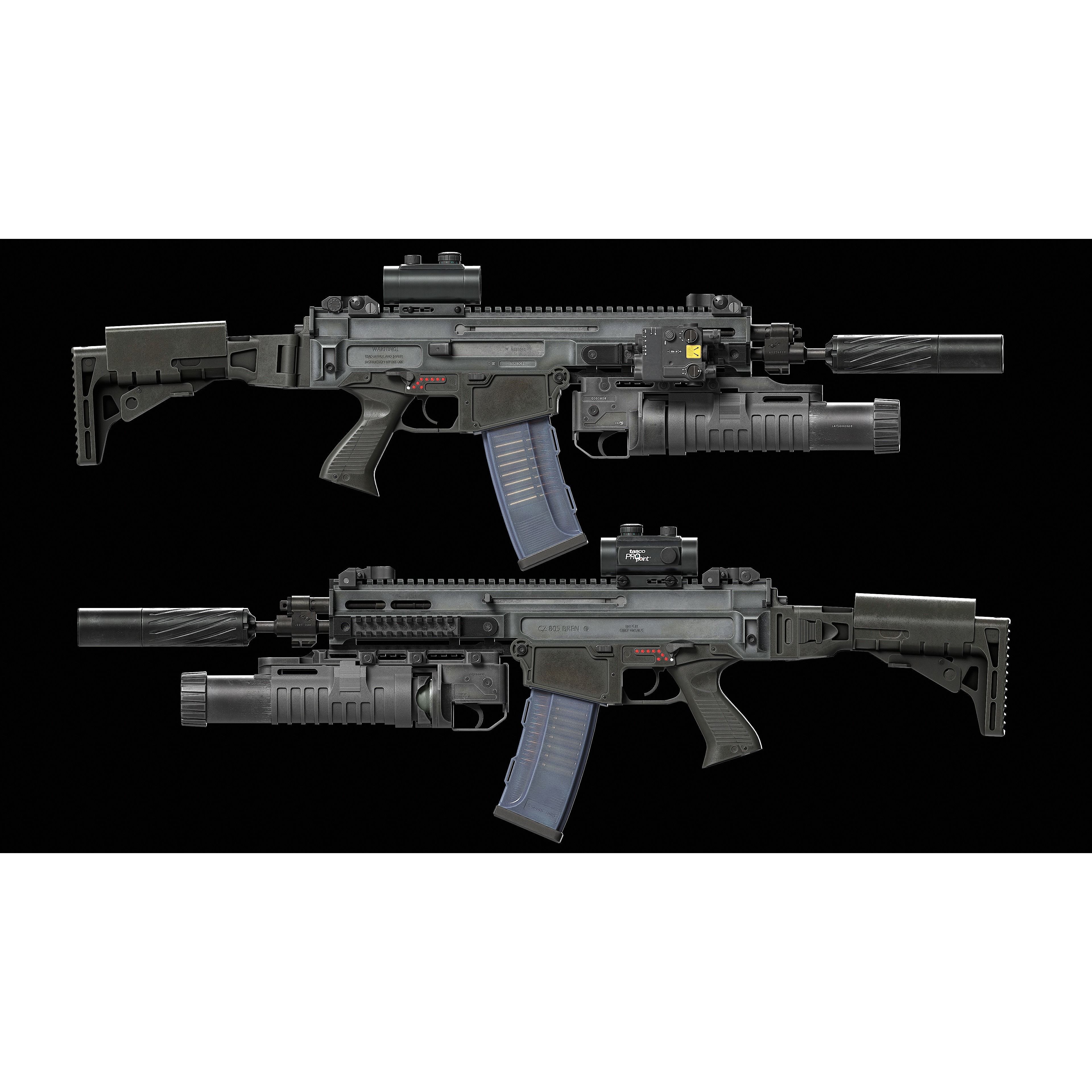 Bren CZ 805 A1/A2 V2 - Low-Poly Game-Ready 3D Model - View 16