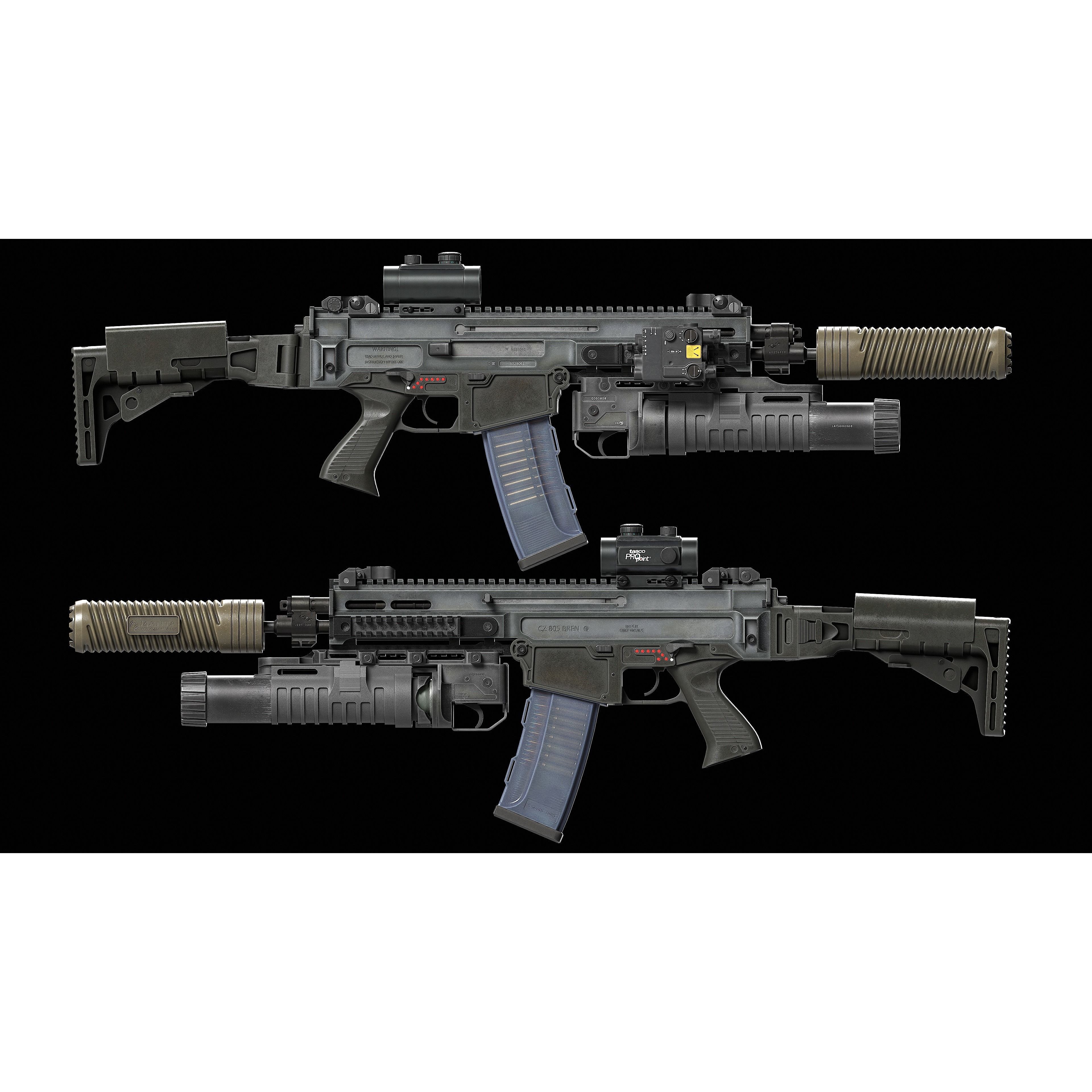 Bren CZ 805 A1/A2 V2 - Low-Poly Game-Ready 3D Model - View 17