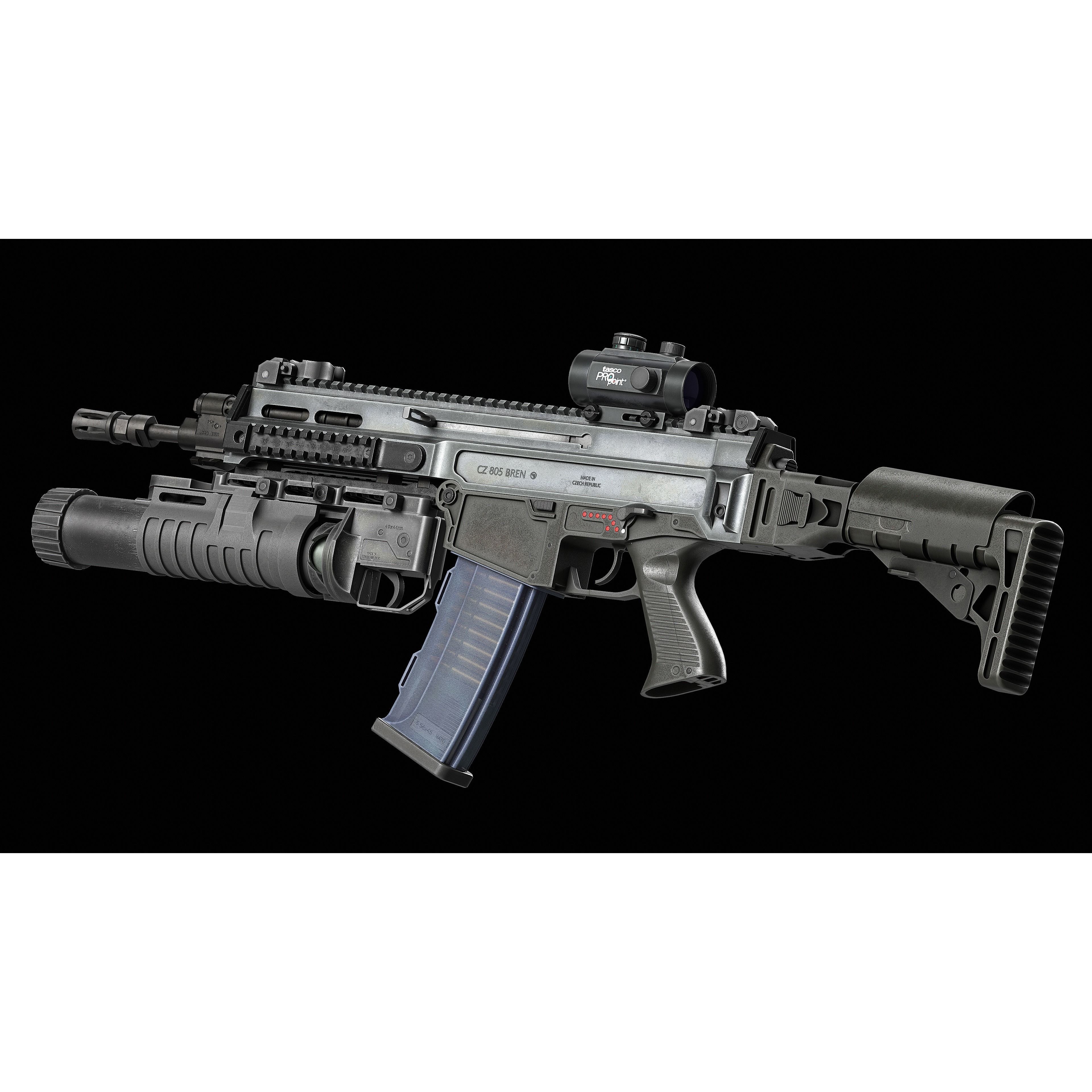 Bren CZ 805 A1/A2 V2 - Low-Poly Game-Ready 3D Model - View 7