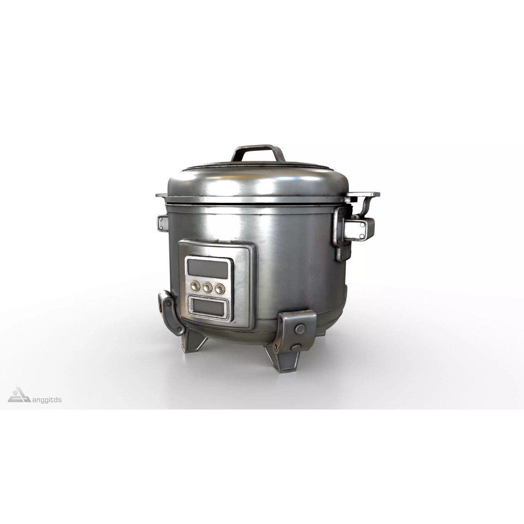 Rice Cooker 3D Model – Industrial Style Kitchen Gadget, FBX - View 2
