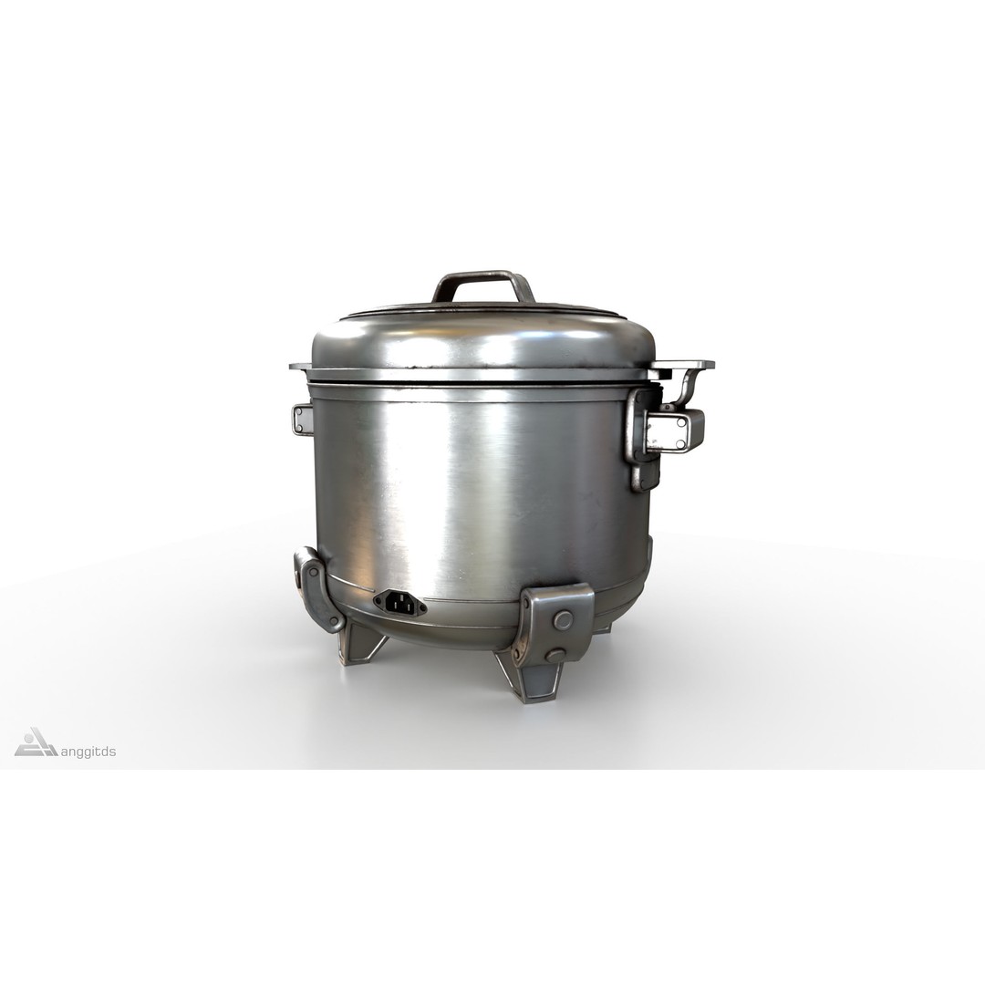 Rice Cooker 3D Model – Industrial Style Kitchen Gadget, FBX - View 3