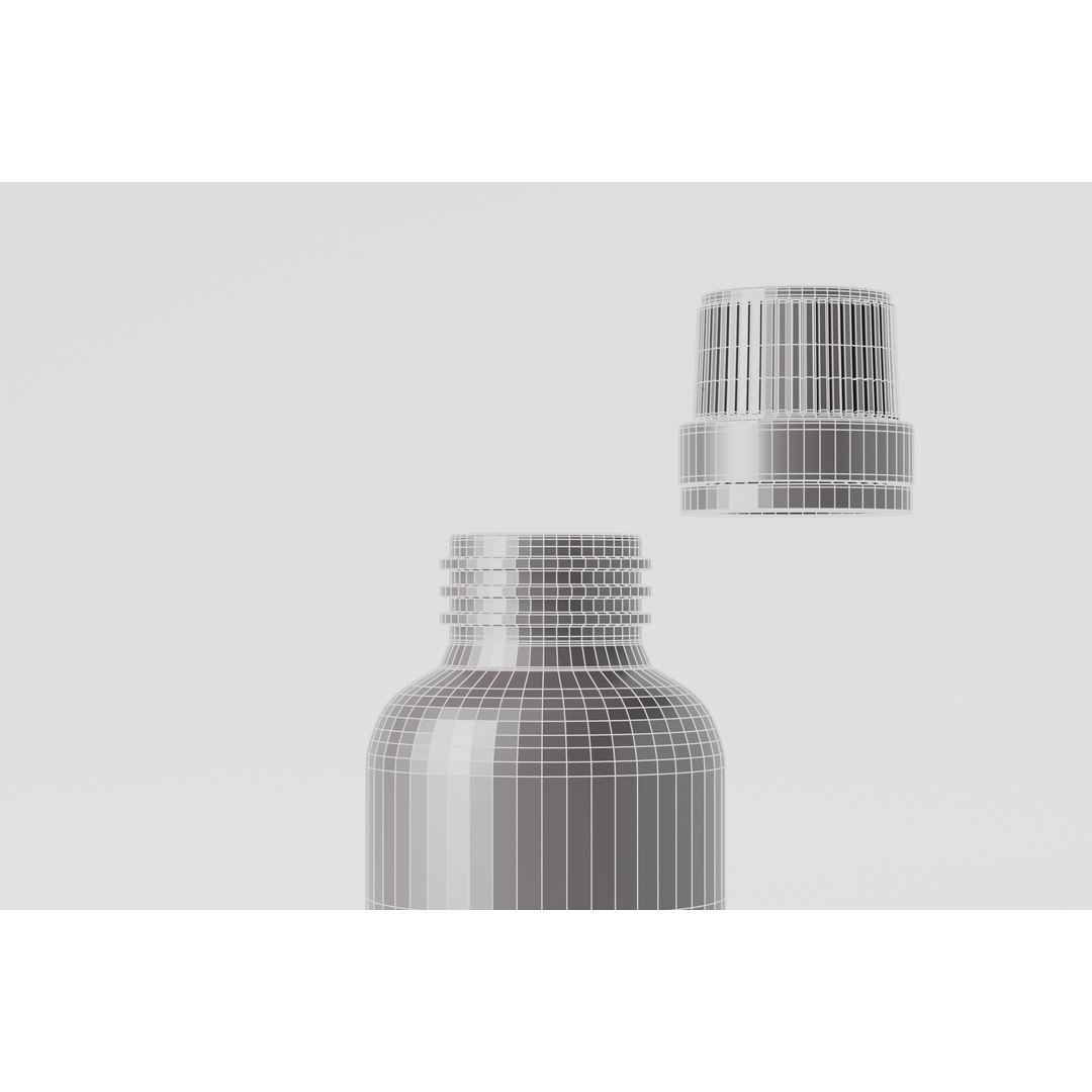 Amber Glass Bottle 3D Model – Low Poly Packaging for Liquids, FBX & OBJ - View 9