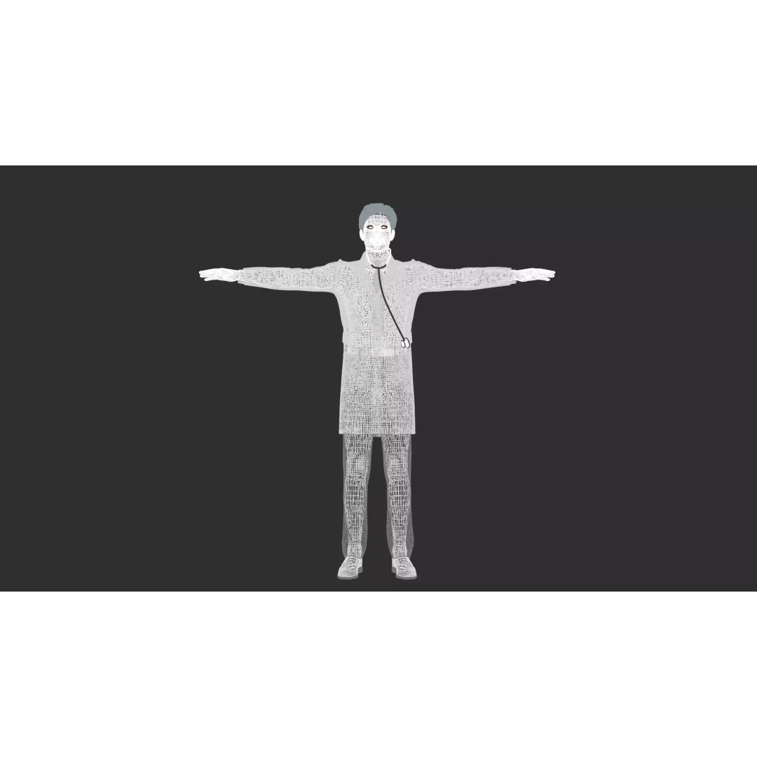 Doctor 3D Model – Rigged Low-Poly PBR Game Asset, FBX