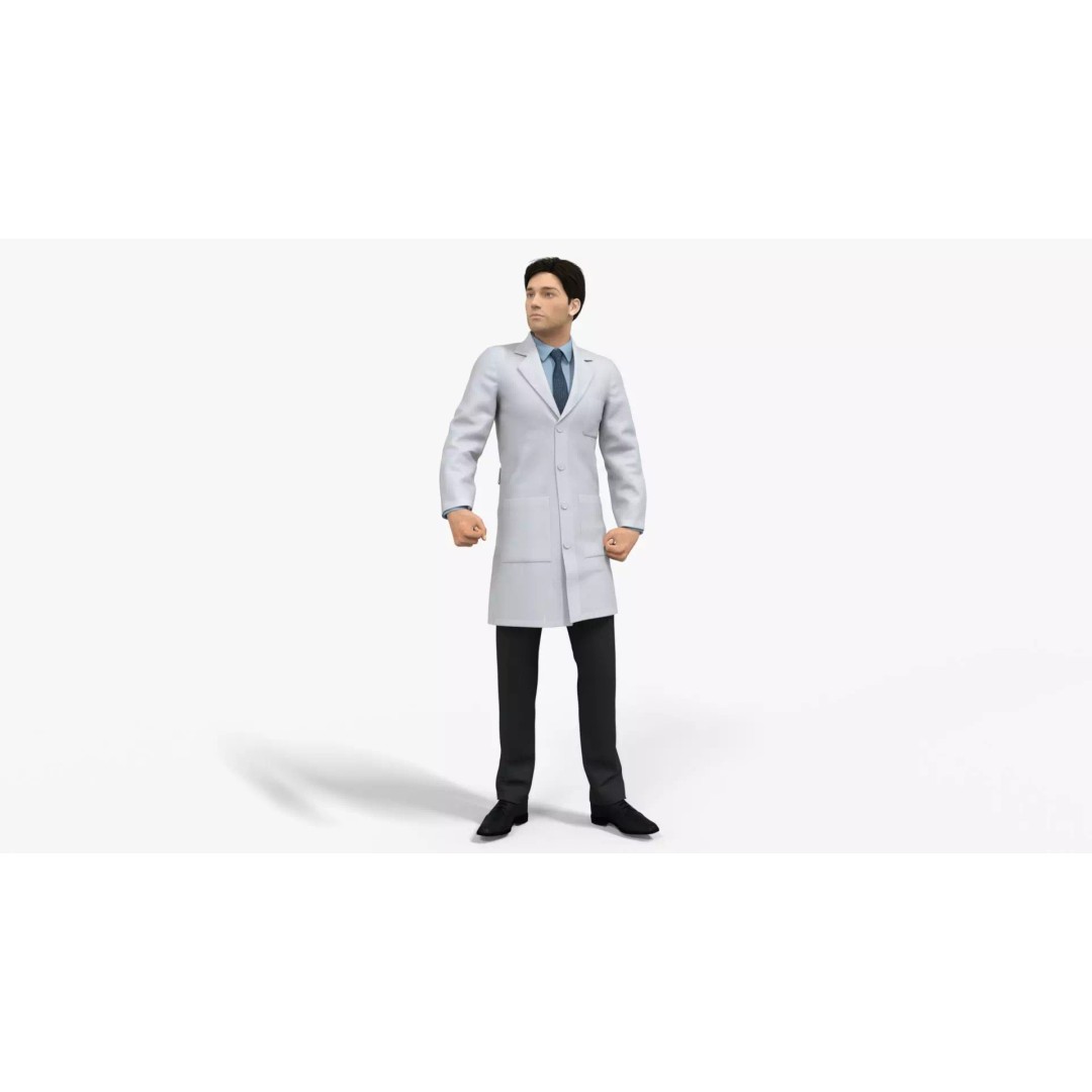 Doctor 3D Model – Rigged Low-Poly PBR Game Asset, FBX - View 11