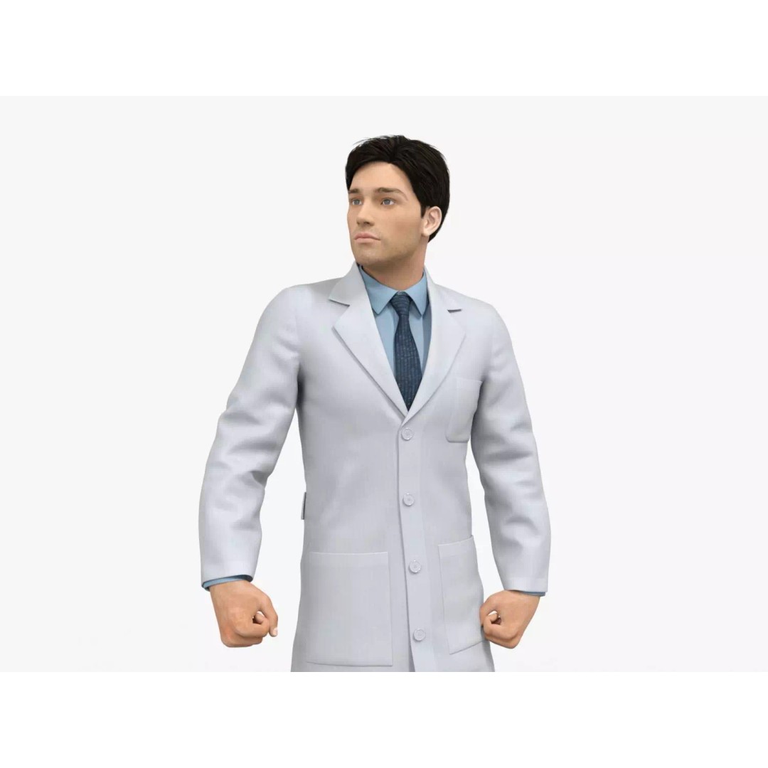 Doctor 3D Model – Rigged Low-Poly PBR Game Asset, FBX - View 12
