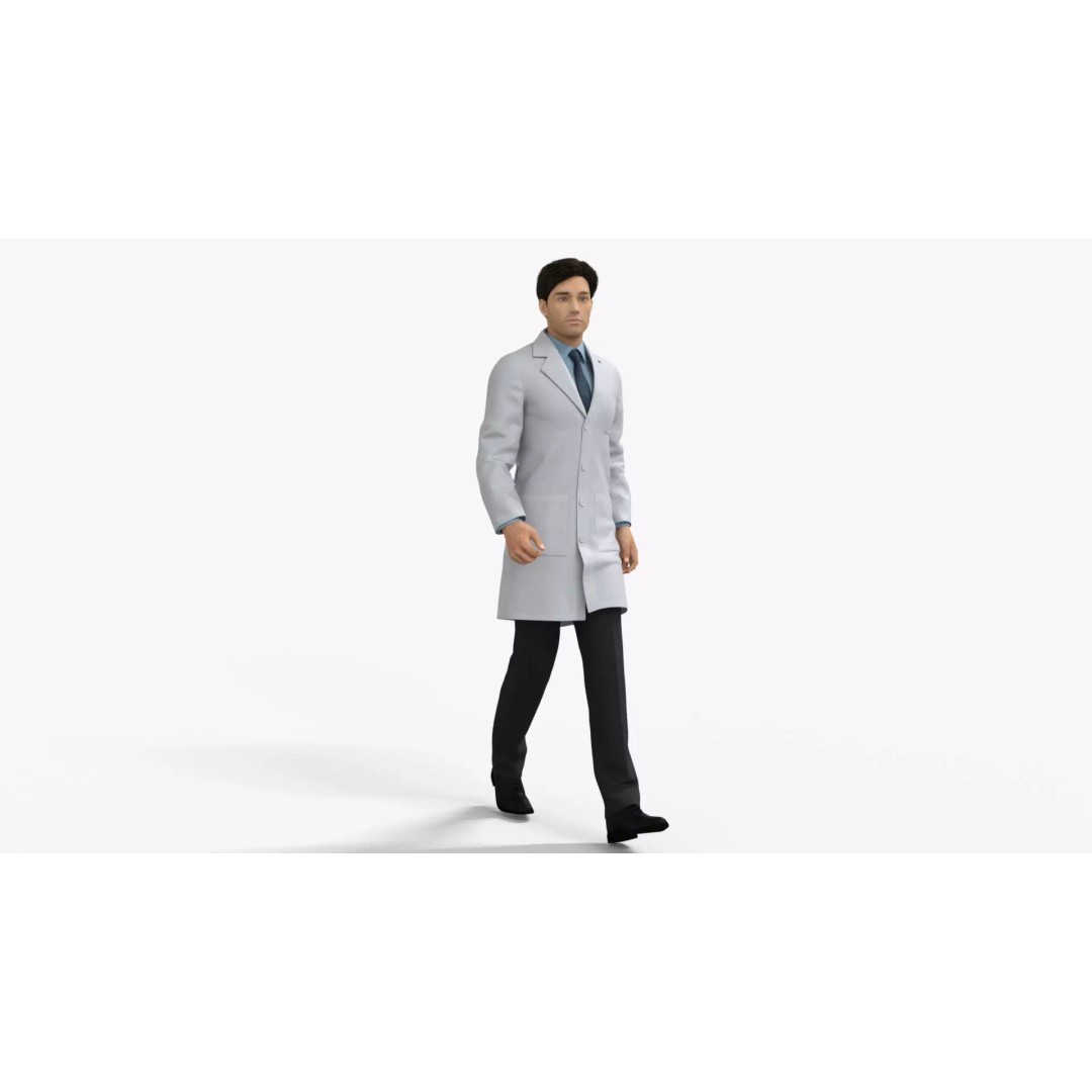 Doctor 3D Model – Rigged Low-Poly PBR Game Asset, FBX - View 15