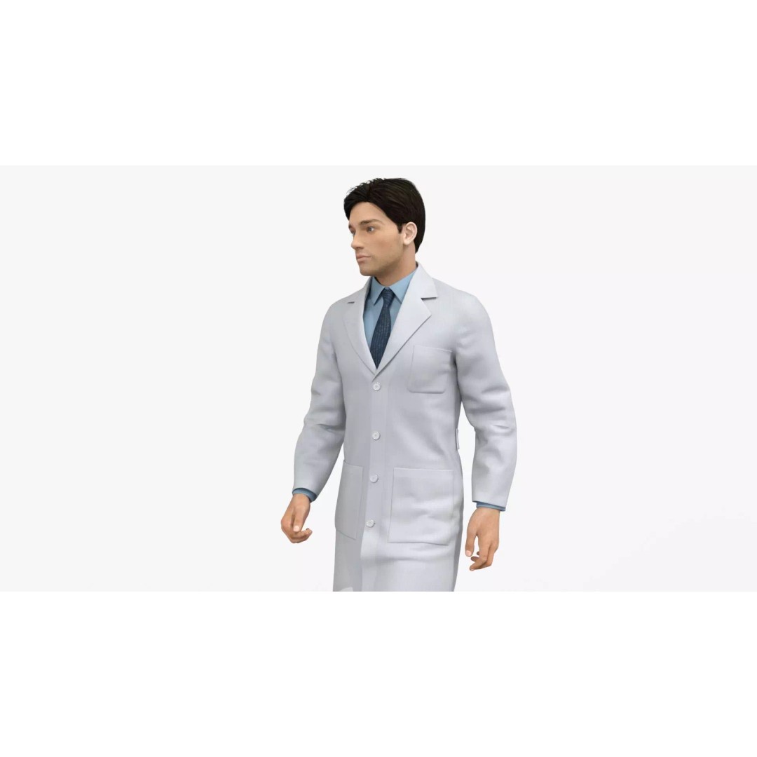 Doctor 3D Model – Rigged Low-Poly PBR Game Asset, FBX - View 16