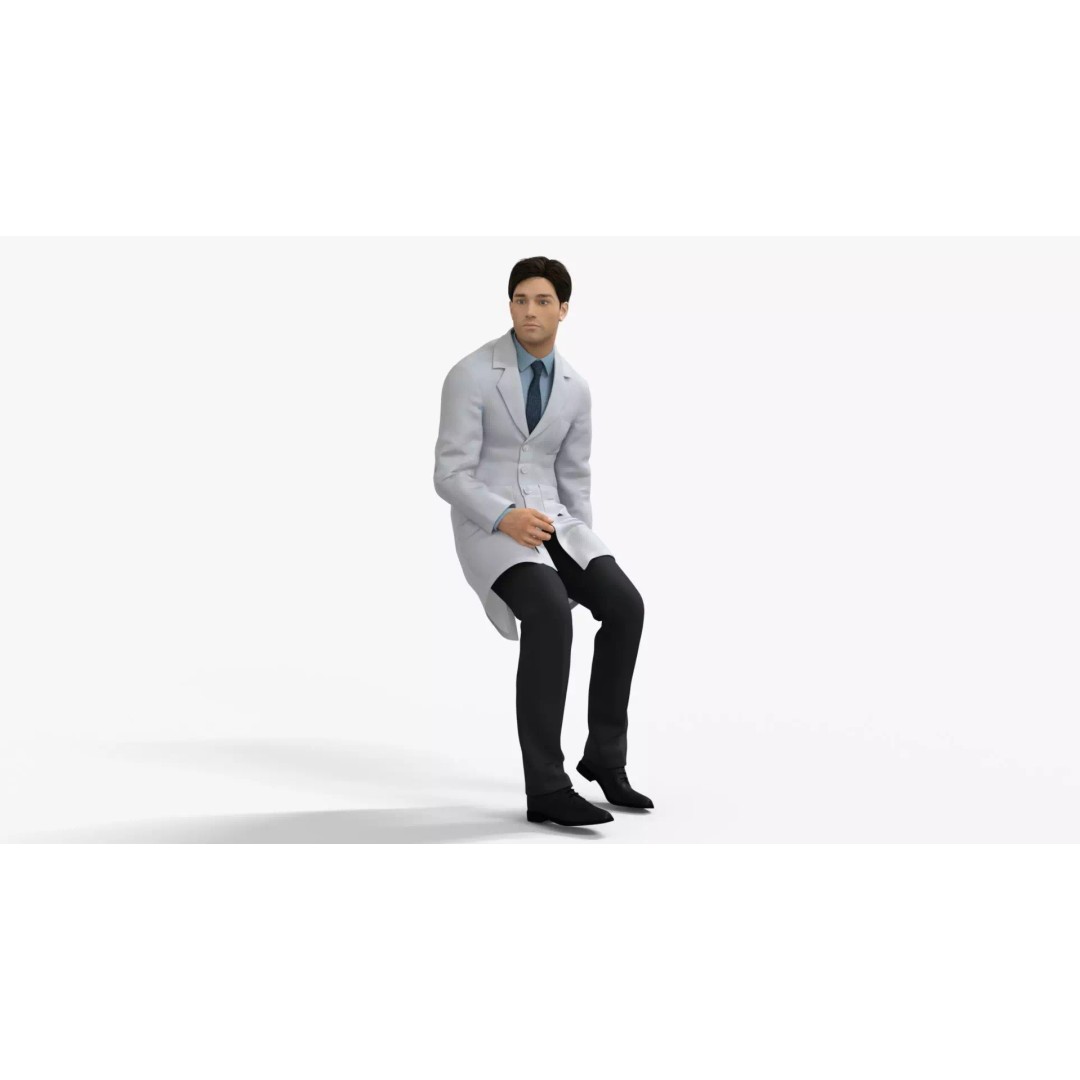 Doctor 3D Model – Rigged Low-Poly PBR Game Asset, FBX - View 19