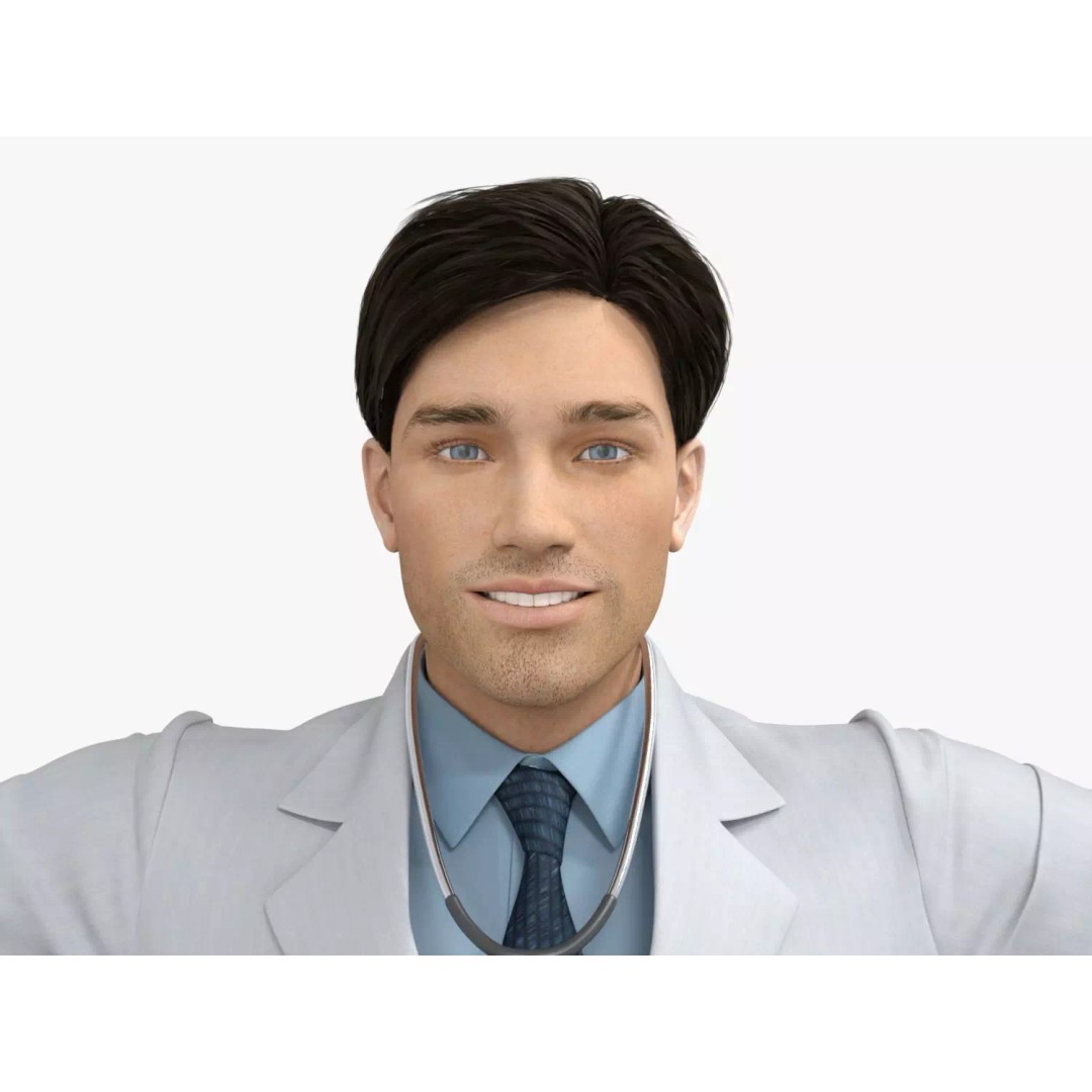 Doctor 3D Model – Rigged Low-Poly PBR Game Asset, FBX - View 21