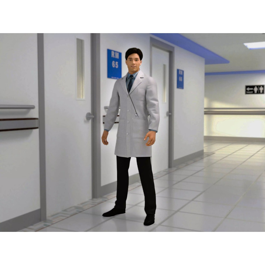 Doctor 3D Model – Rigged Low-Poly PBR Game Asset, FBX - View 3