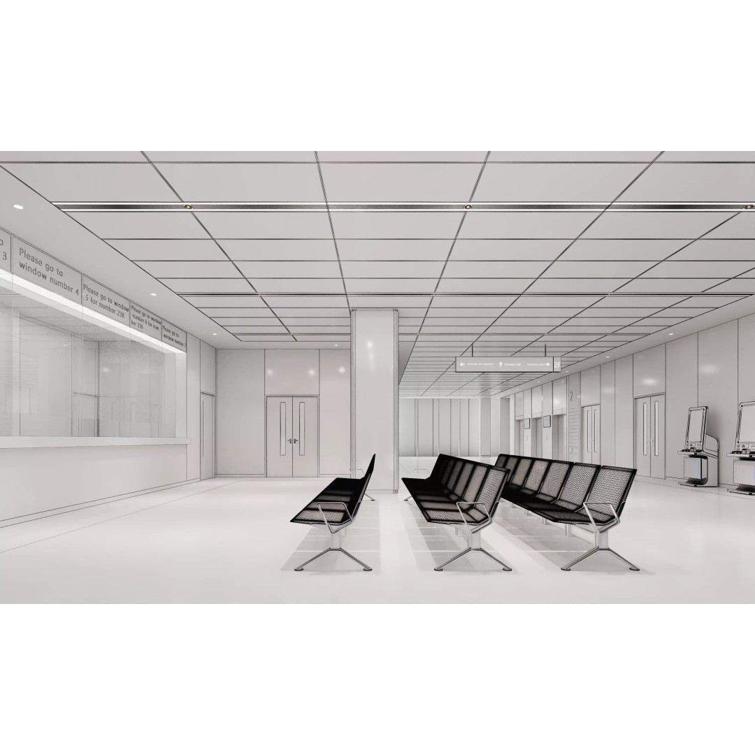 Hospital Lobby 3D Model – Modern Reception Area with PBR Textures, FBX