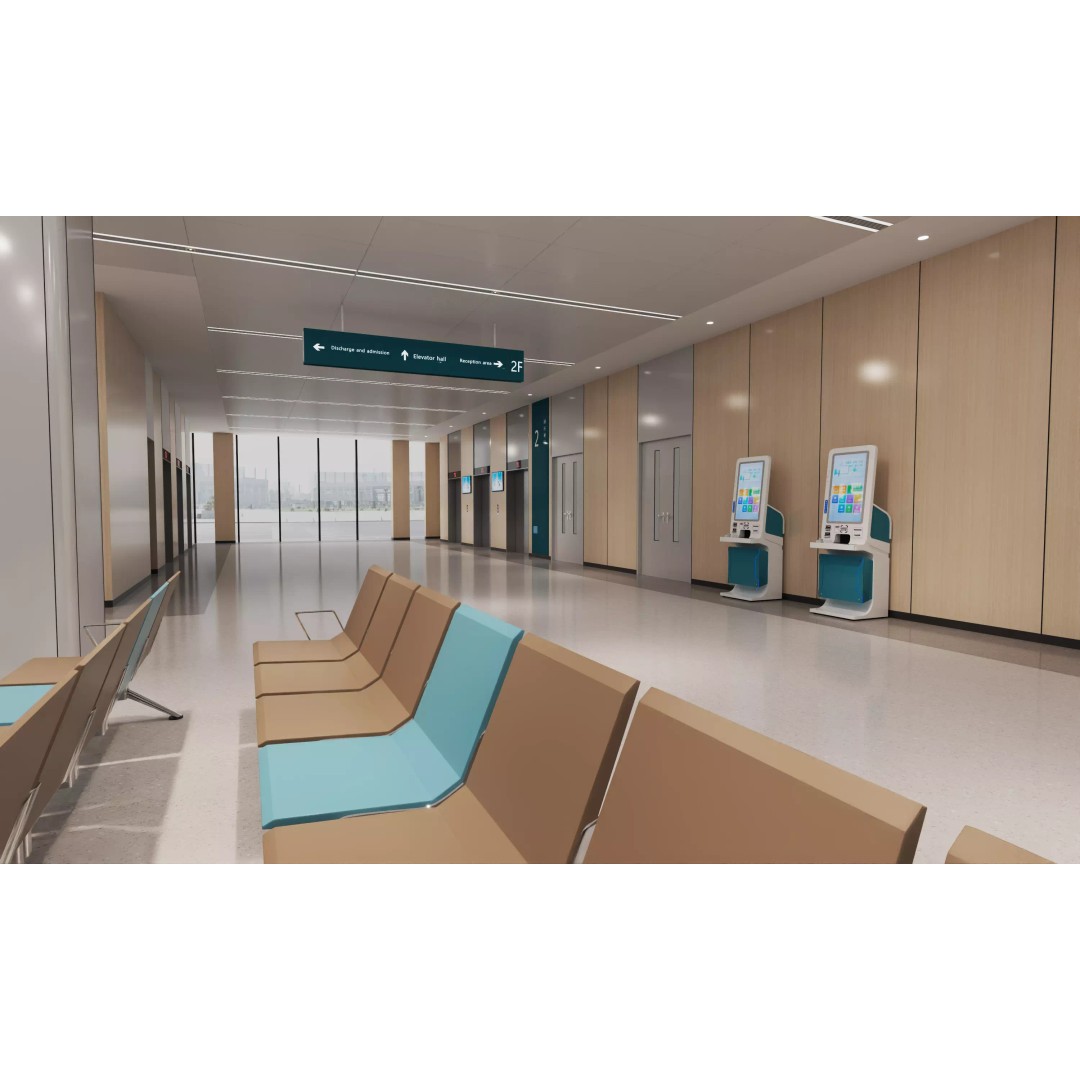 Hospital Lobby 3D Model – Modern Reception Area with PBR Textures, FBX - View 5