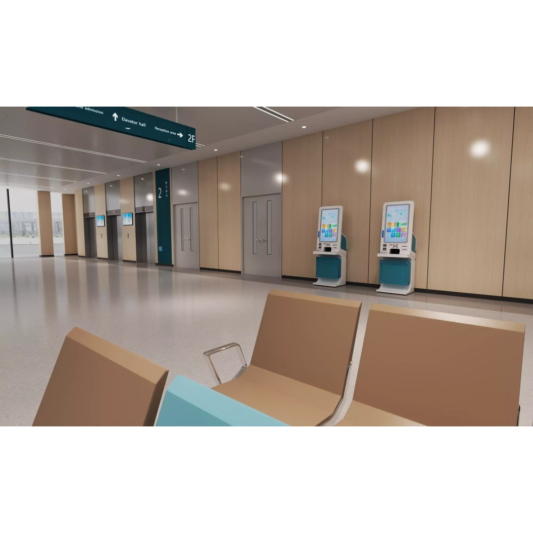 Hospital Lobby 3D Model – Modern Reception Area with PBR Textures, FBX - View 6