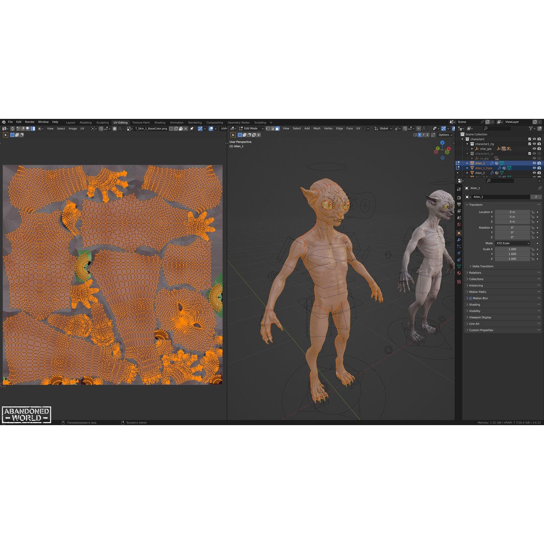 Alien Cat 3D Model – Low Poly Game Ready Character for Unity & Unreal Engine