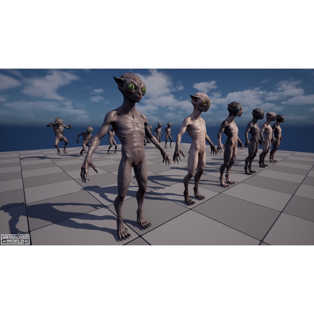 Alien Cat 3D Model – Low Poly Game Ready Character for Unity & Unreal Engine - View 14