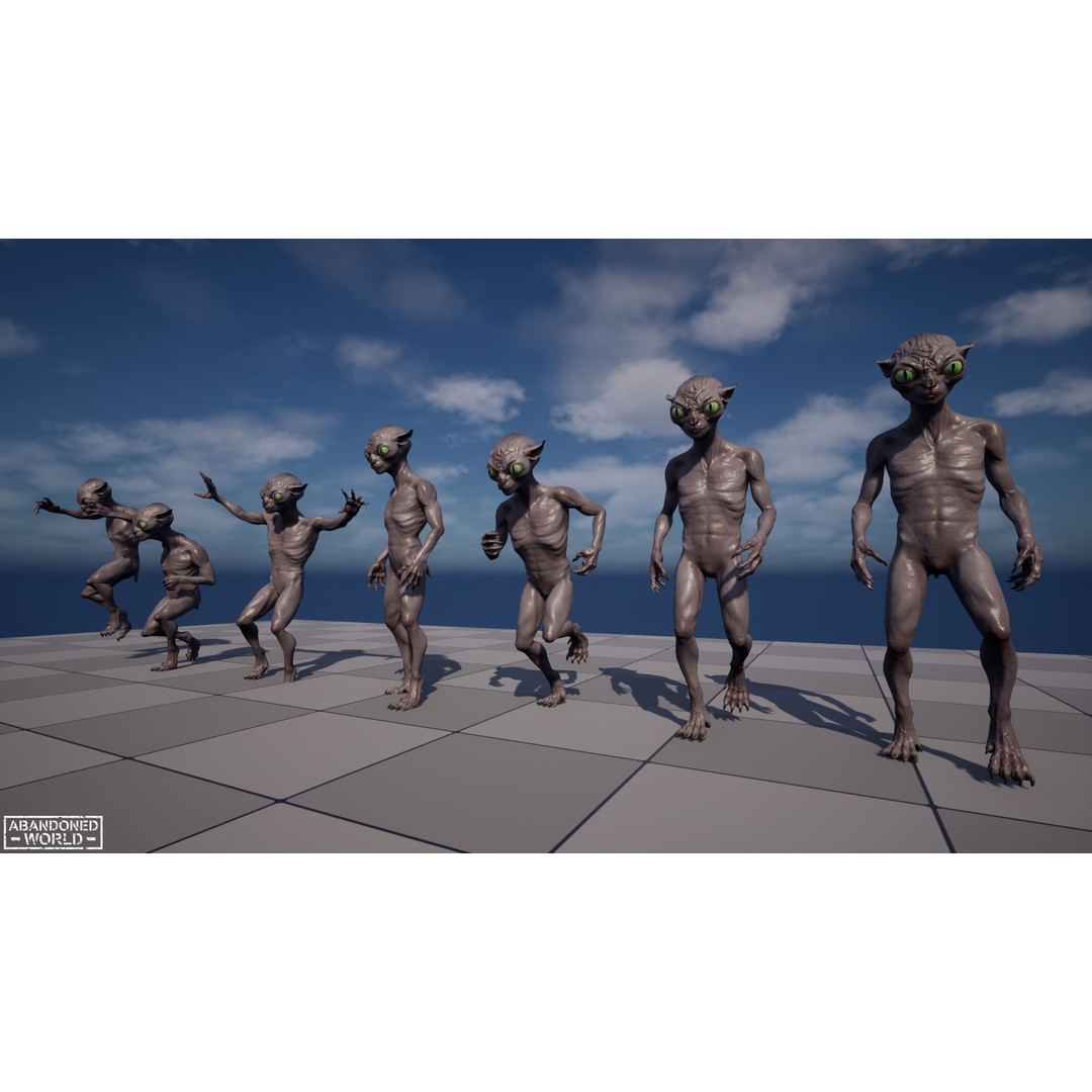 Alien Cat 3D Model – Low Poly Game Ready Character for Unity & Unreal Engine - View 17