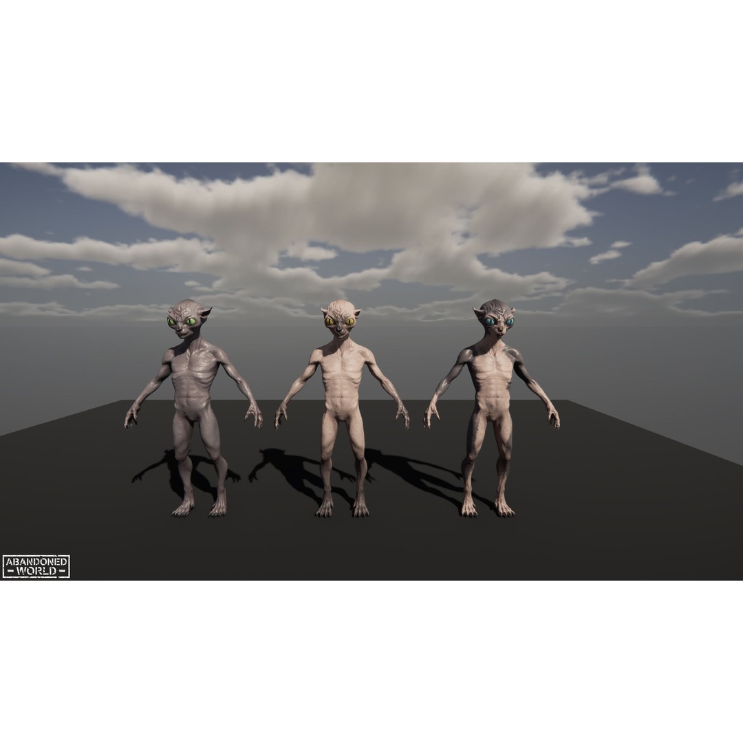 Alien Cat 3D Model – Low Poly Game Ready Character for Unity & Unreal Engine - View 18
