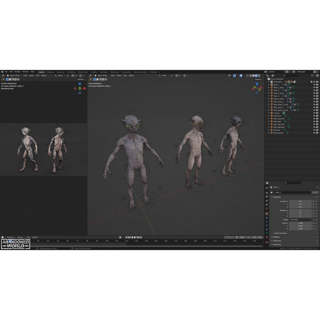 Alien Cat 3D Model – Low Poly Game Ready Character for Unity & Unreal Engine - View 21