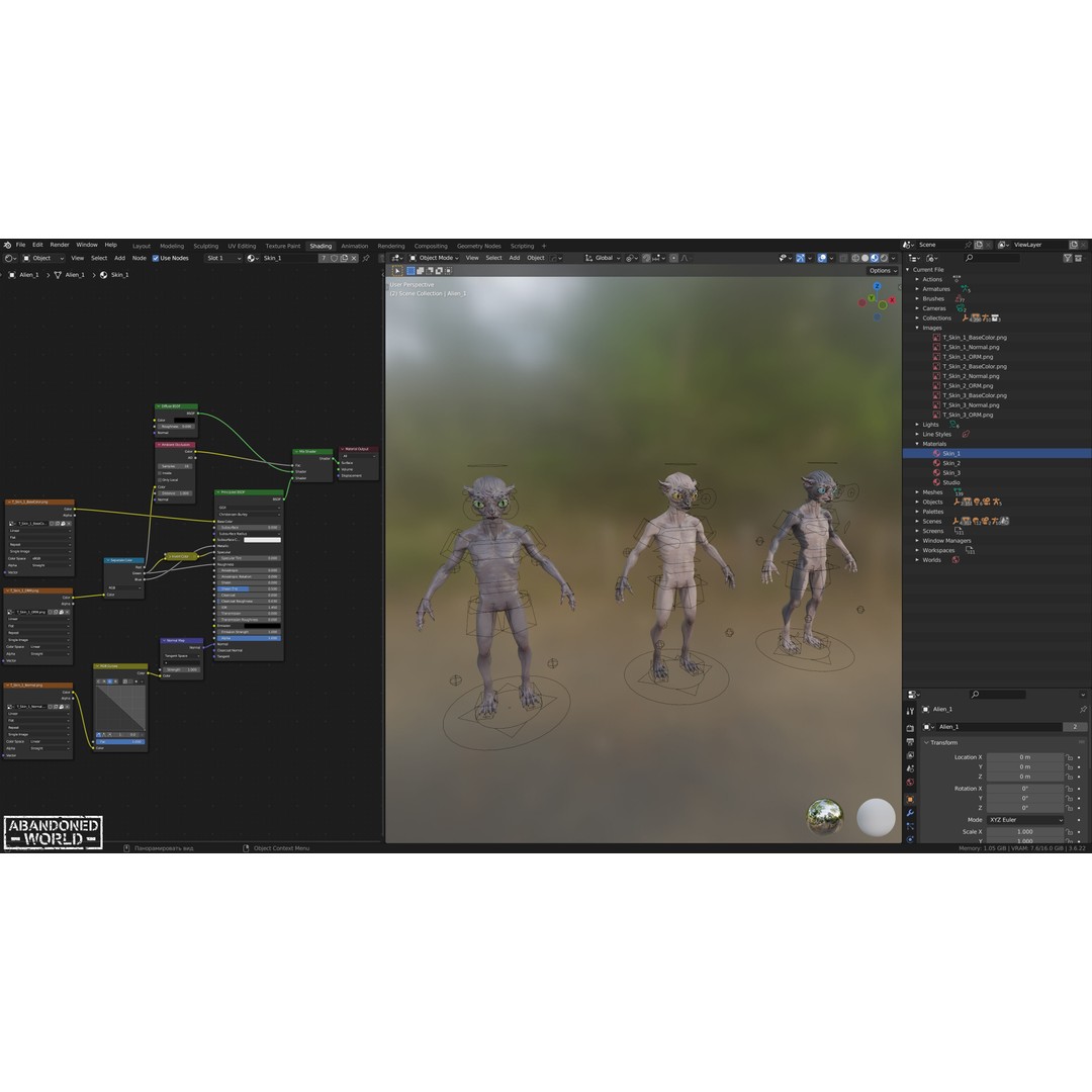 Alien Cat 3D Model – Low Poly Game Ready Character for Unity & Unreal Engine - View 22