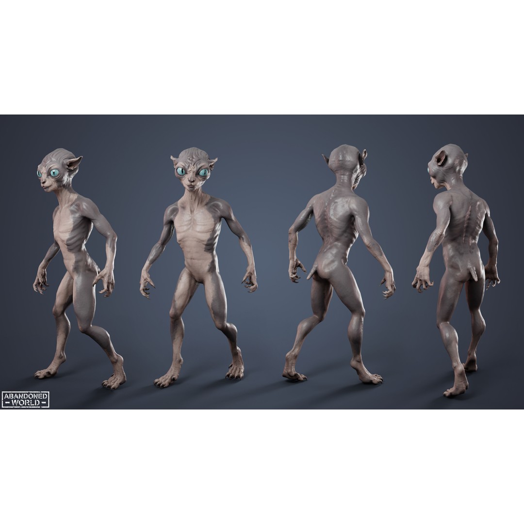 Alien Cat 3D Model – Low Poly Game Ready Character for Unity & Unreal Engine - View 5