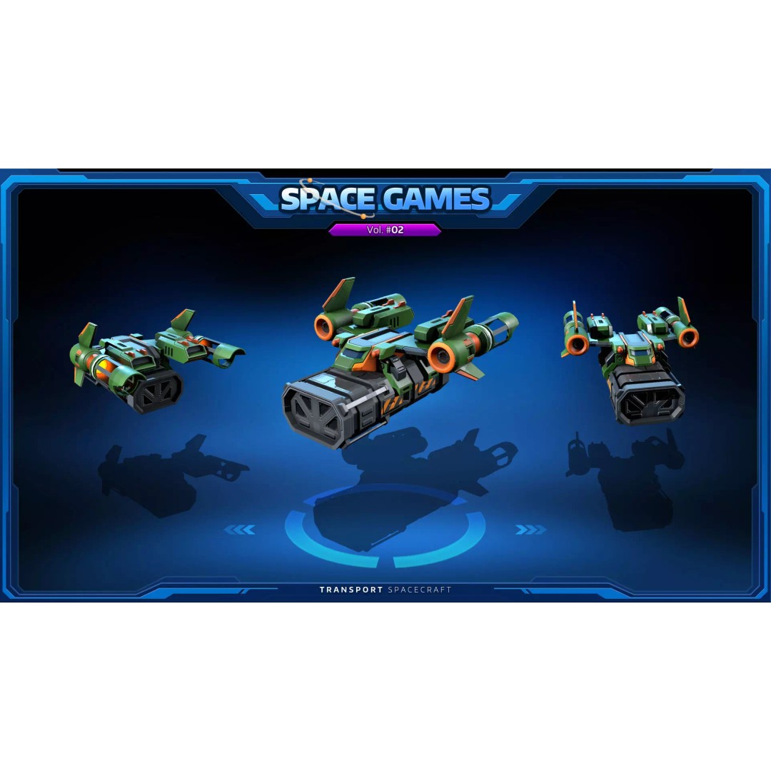 Cartoonish Spaceships 3D Model – Low Poly PBR Game Asset, FBX, OBJ - View 6