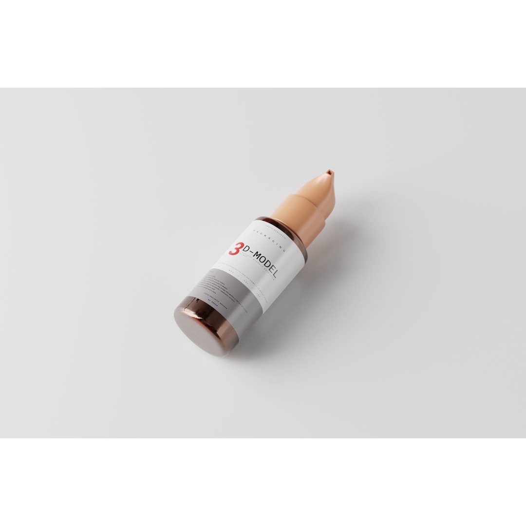 Amber Glass Airless Pump & Spray Bottle 3D Model – Low Poly, FBX, OBJ - View 11
