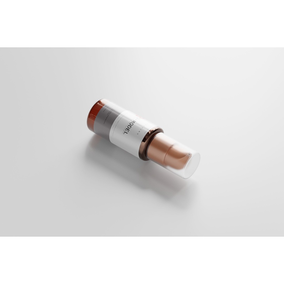 Amber Glass Airless Pump & Spray Bottle 3D Model – Low Poly, FBX, OBJ - View 15