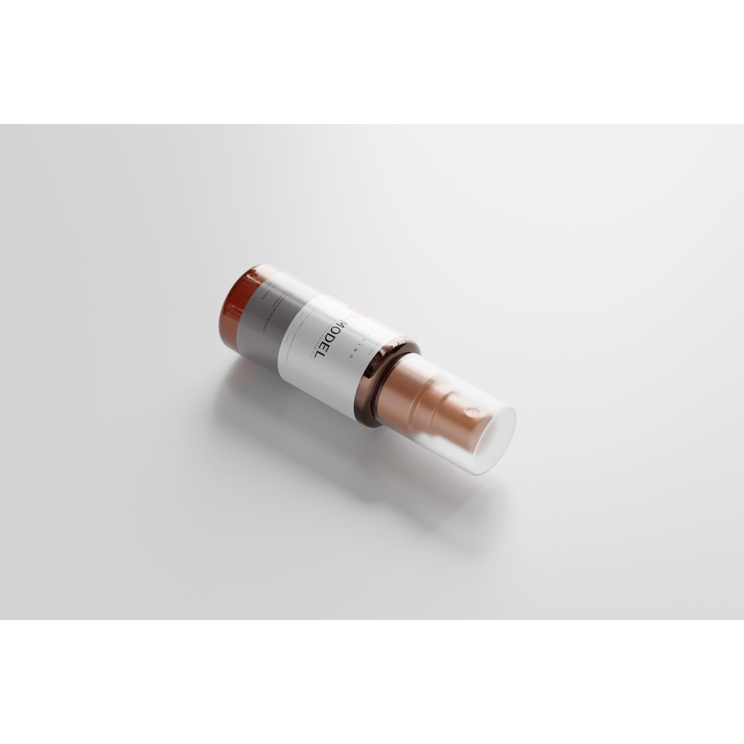 Amber Glass Airless Pump & Spray Bottle 3D Model – Low Poly, FBX, OBJ - View 16