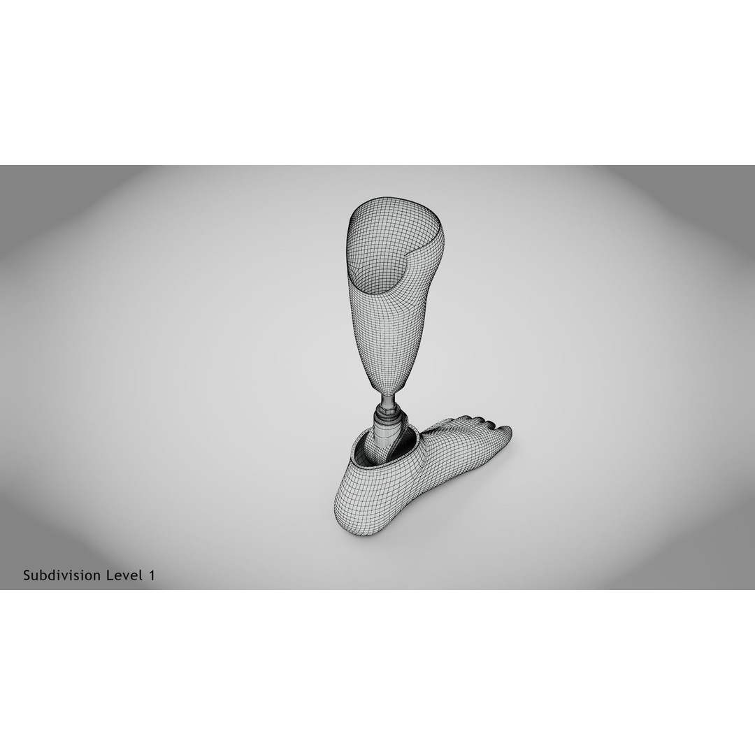Below Knee Prosthetics 3D Model – Low Poly PBR Medical Asset, FBX, OBJ - View 17