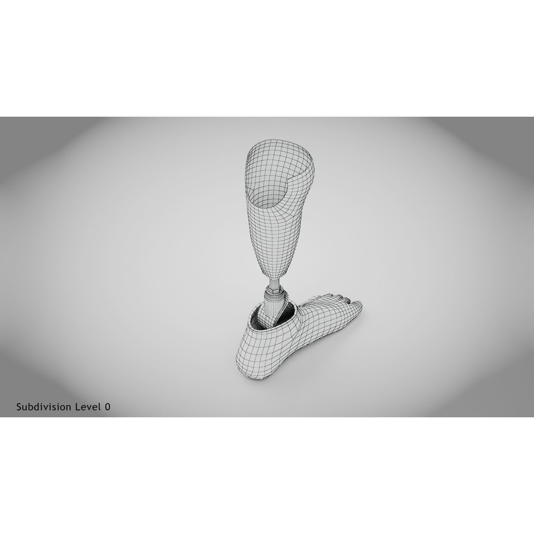 Below Knee Prosthetics 3D Model – Low Poly PBR Medical Asset, FBX, OBJ - View 18