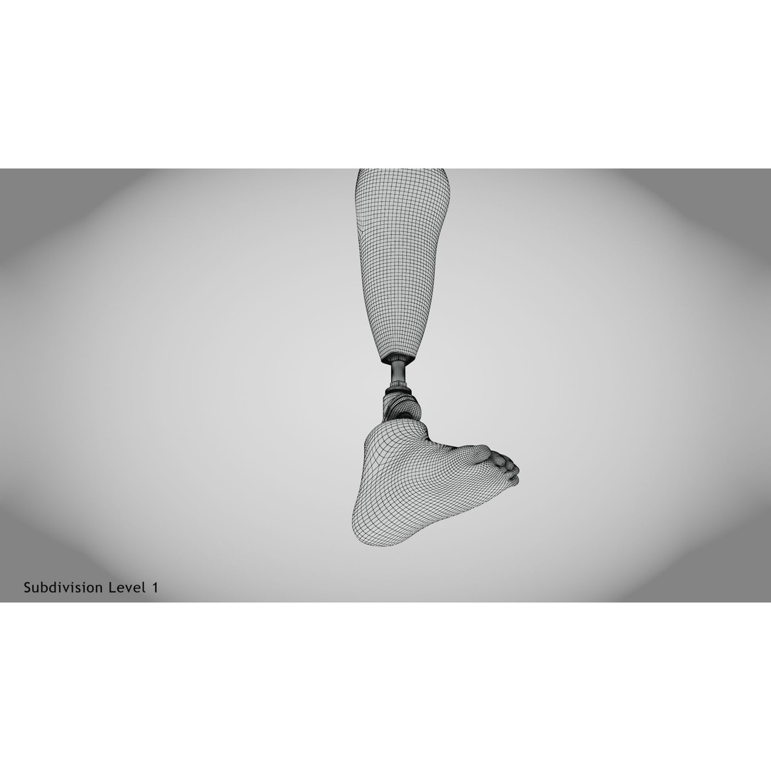 Below Knee Prosthetics 3D Model – Low Poly PBR Medical Asset, FBX, OBJ - View 20
