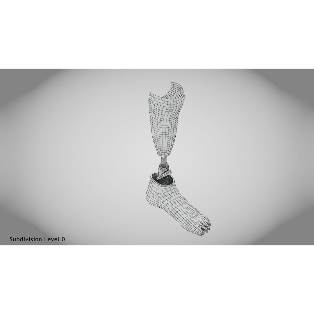 Below Knee Prosthetics 3D Model – Low Poly PBR Medical Asset, FBX, OBJ - View 21