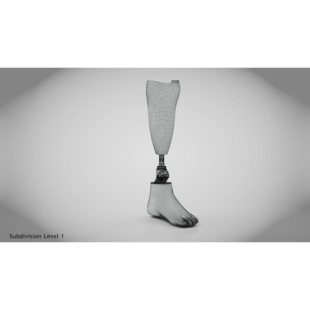 Below Knee Prosthetics 3D Model – Low Poly PBR Medical Asset, FBX, OBJ - View 23