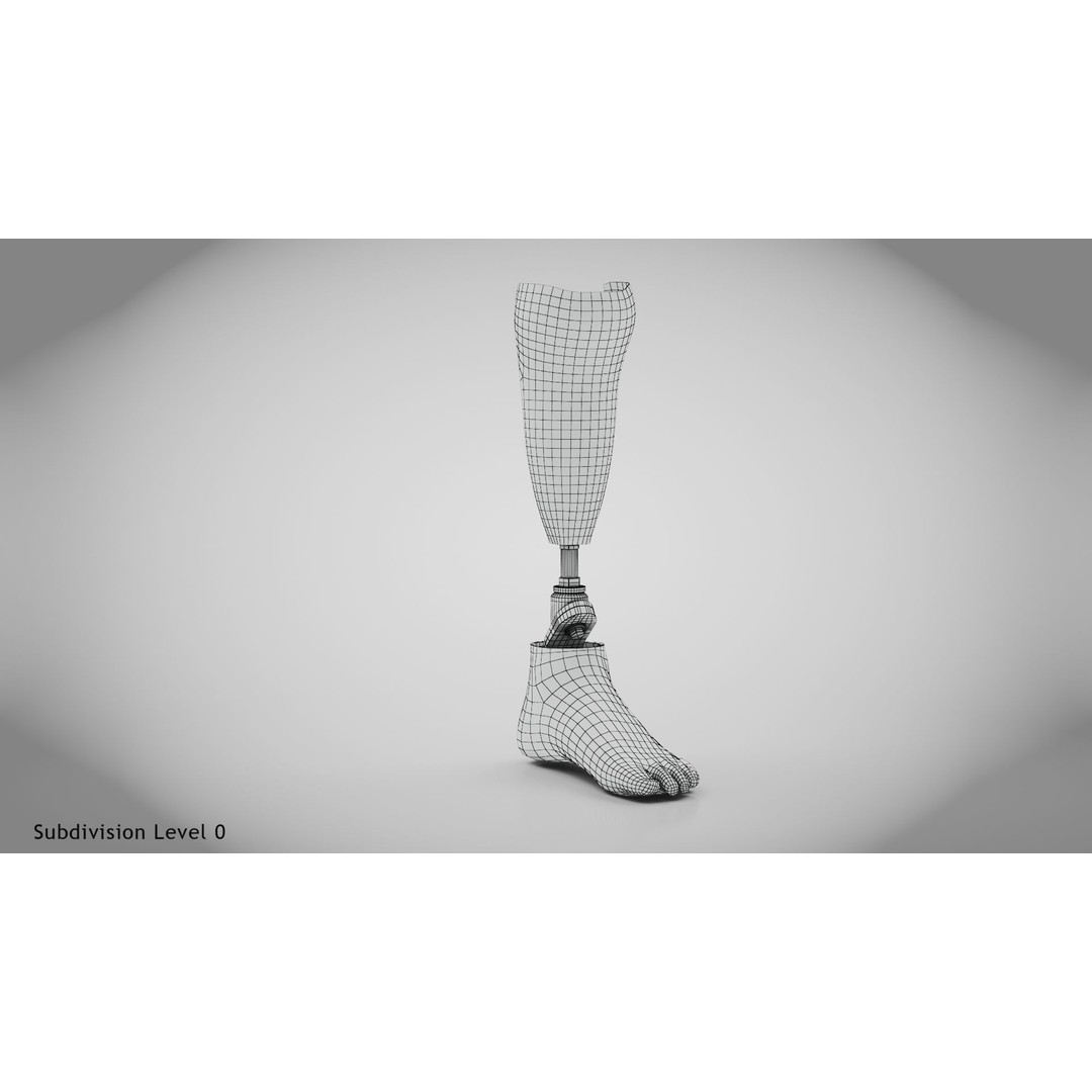Below Knee Prosthetics 3D Model – Low Poly PBR Medical Asset, FBX, OBJ - View 24