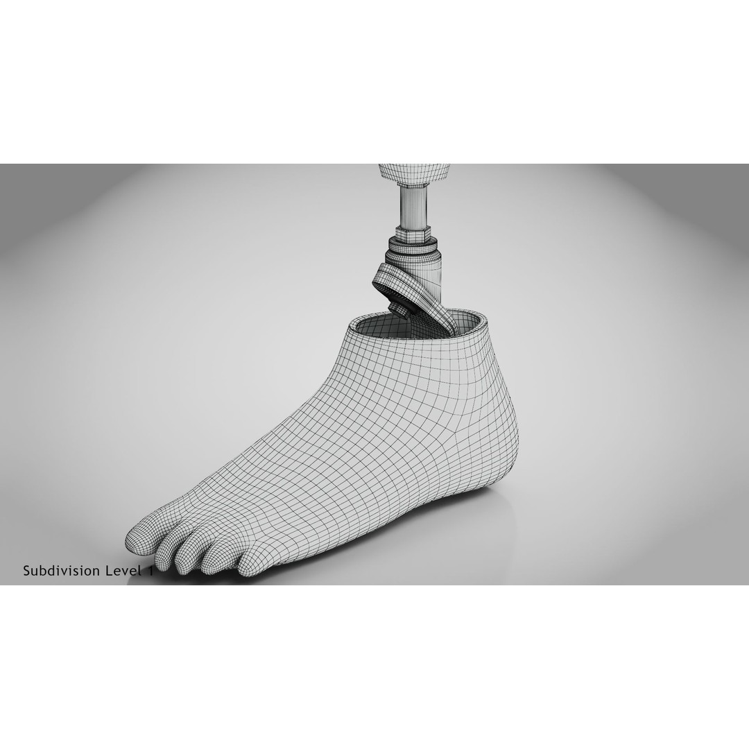 Below Knee Prosthetics 3D Model – Low Poly PBR Medical Asset, FBX, OBJ - View 25
