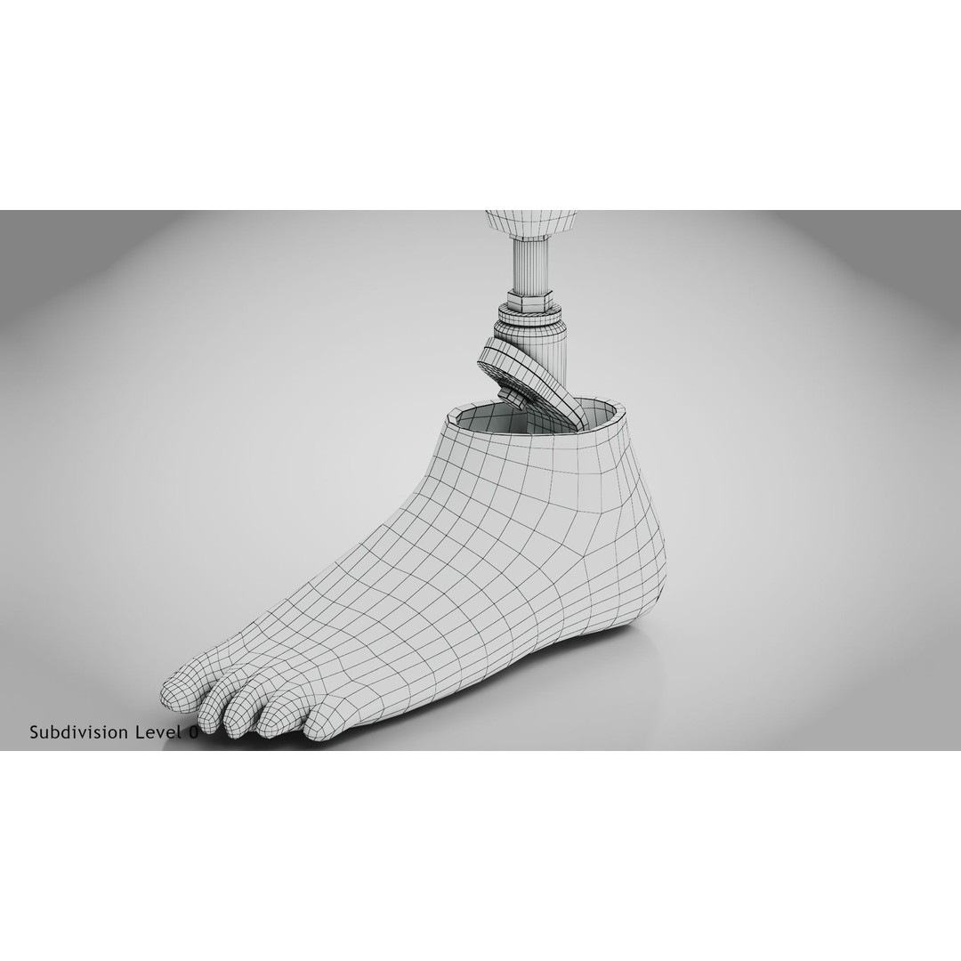 Below Knee Prosthetics 3D Model – Low Poly PBR Medical Asset, FBX, OBJ - View 26
